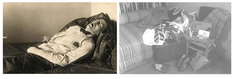 14 апреля 1930 года. Лубянский проезд. Справа: вещи Маяковского в его комнате в Гендриковом переулке. 1930-е годы